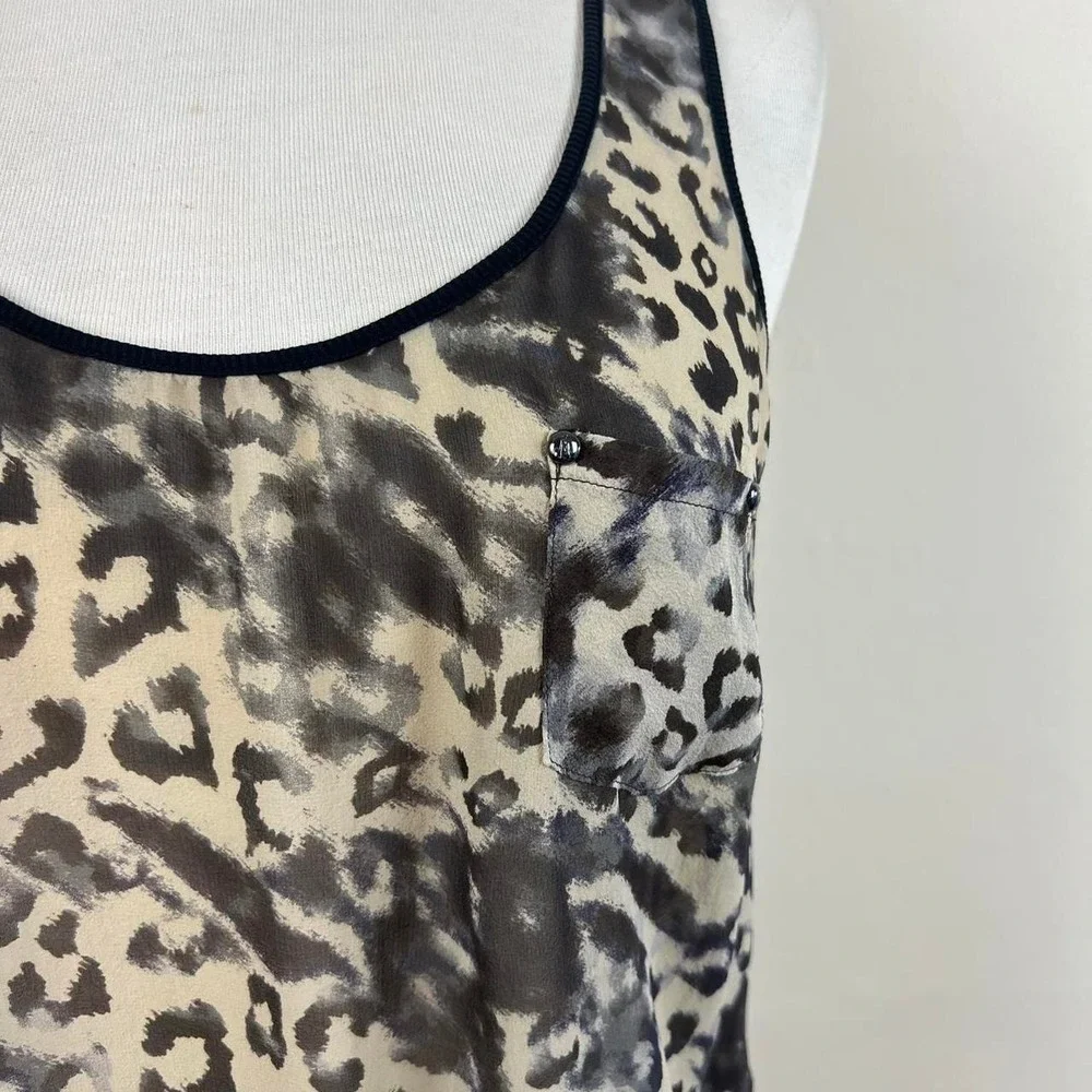 vintage y2k sheer animal print tank top guess marciano blouse racer back grail - Picture 5 of 8